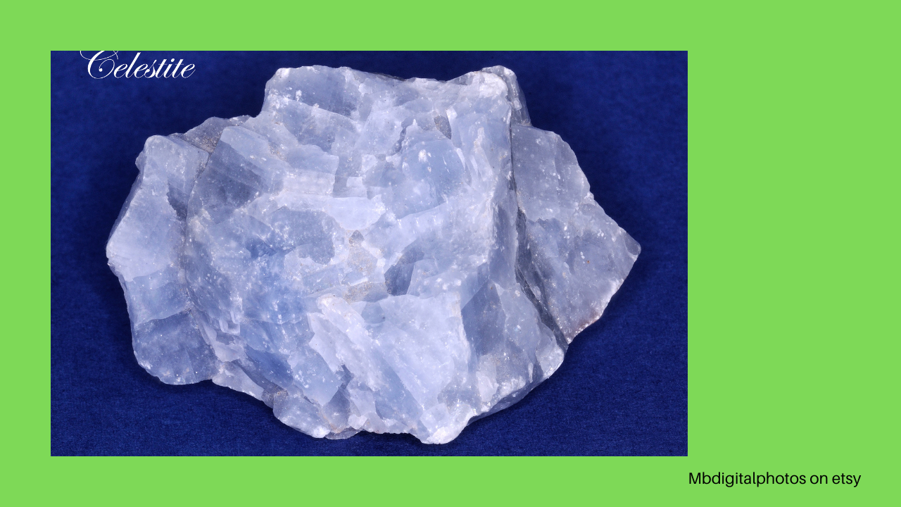 Aquamarine, Amethyst, azurite, celestite, carnelian, clear quartz, amazonite, Dumortierite, Emerald,  Crystal information