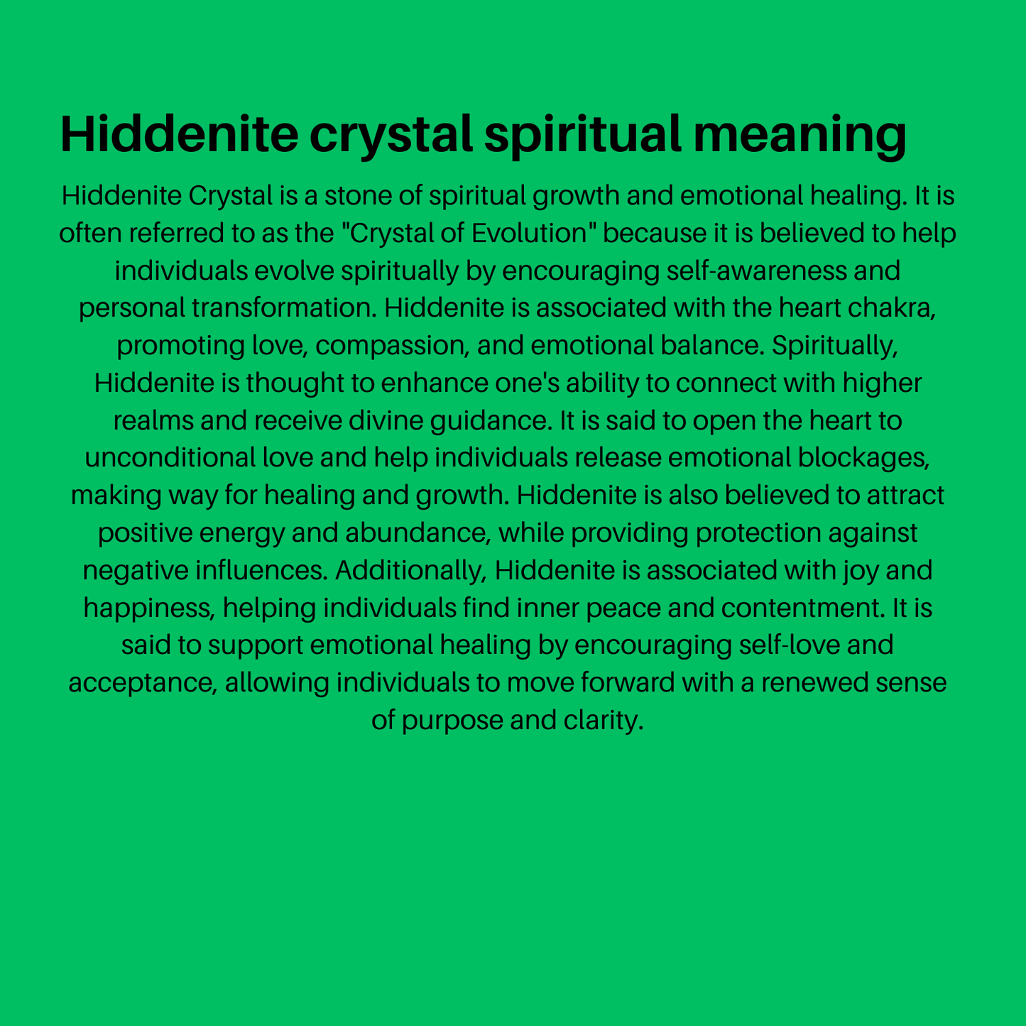 Green Crystals spiritual meaning card