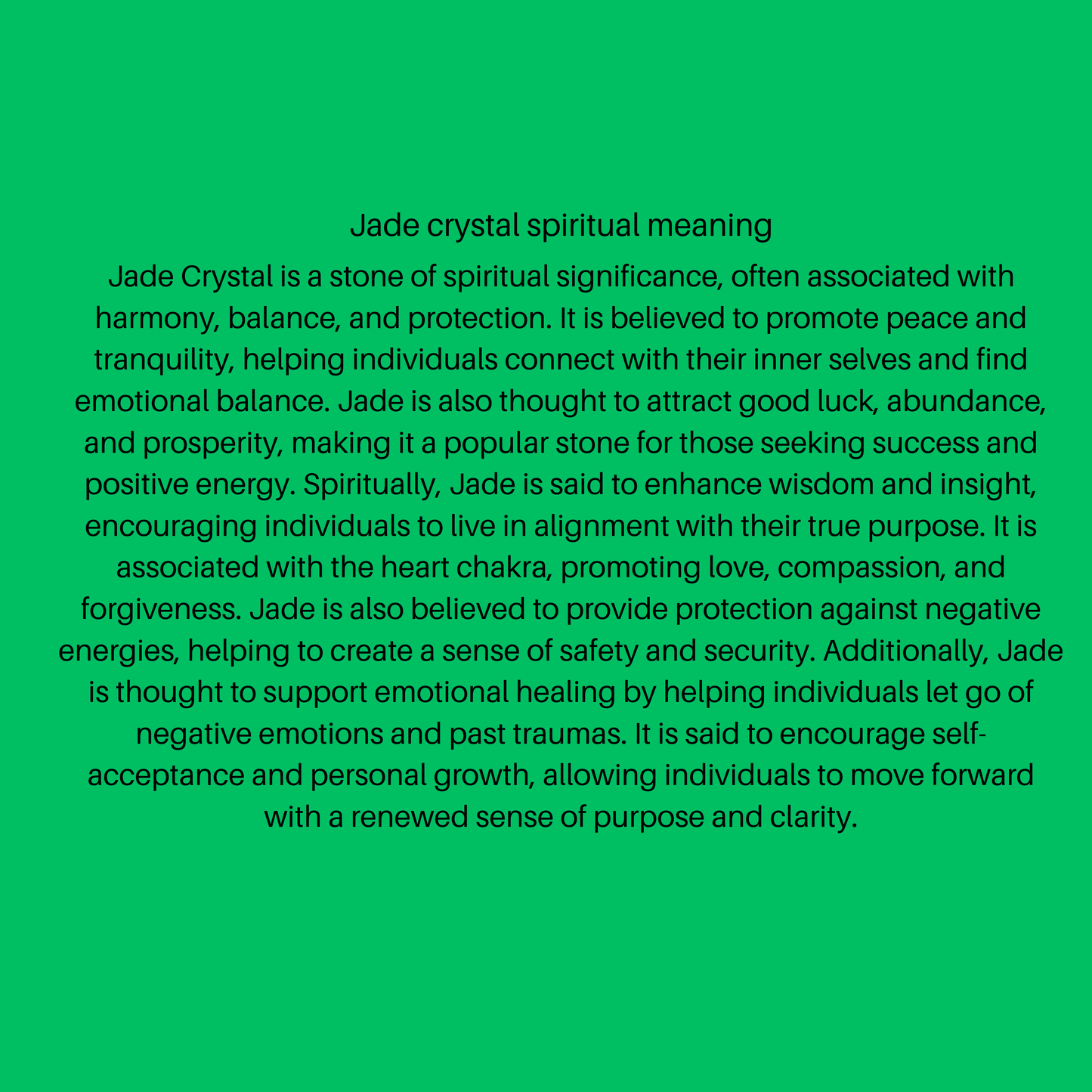 Green Crystals spiritual meaning card
